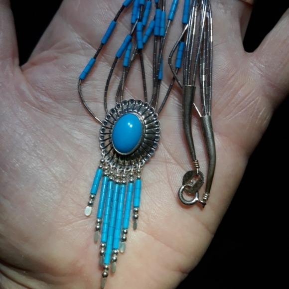 Vintage Carolyn Pollack Turquoise Liquid Silver - Picture 3 of 4